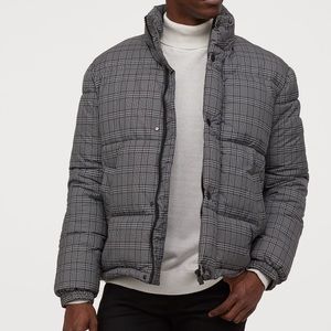 H&M Mens Plaid Puffer Jacket